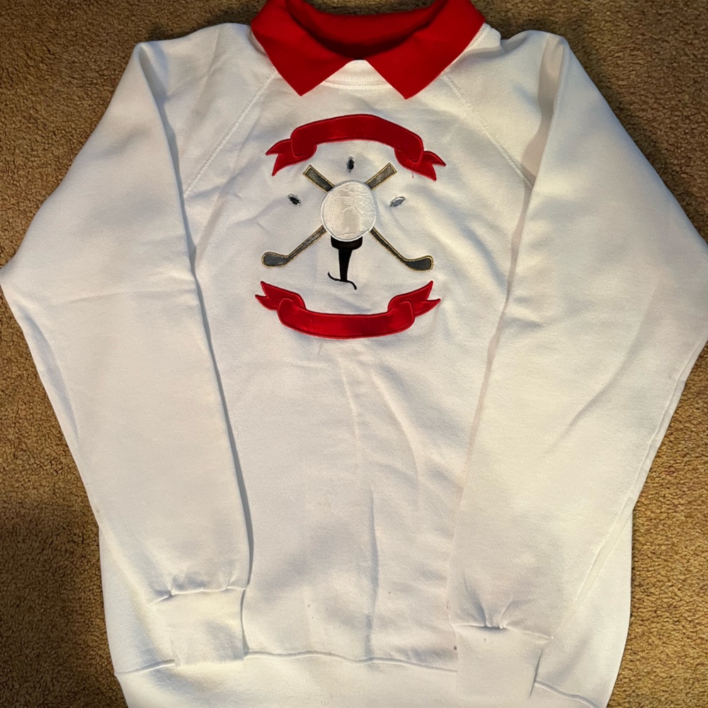 Hanes sweatshirt with golf themed embellishments size L